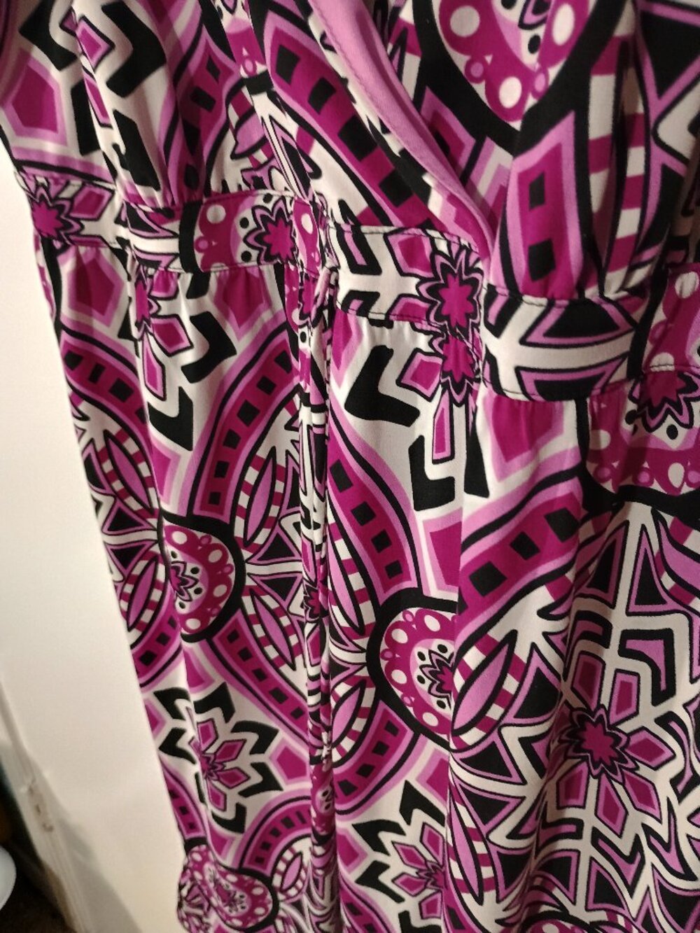 I.N.C. International Concepts Woman Pink Geometric Smocked Sleeveless Dress - Picture 5 of 8